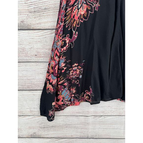 Free People Intimately Floral Semi Sheer Mini Dress Womens Small Black Purple - Picture 5 of 11